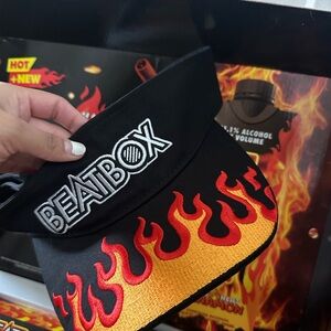 Black and Red Flame Visor